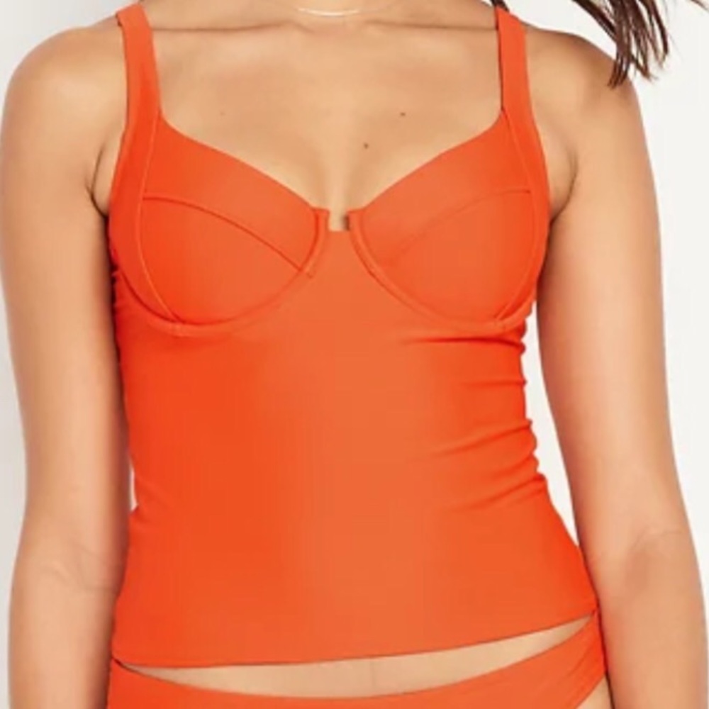 NWT Old Navy Orange Underwire Tankini Swim Suit Top